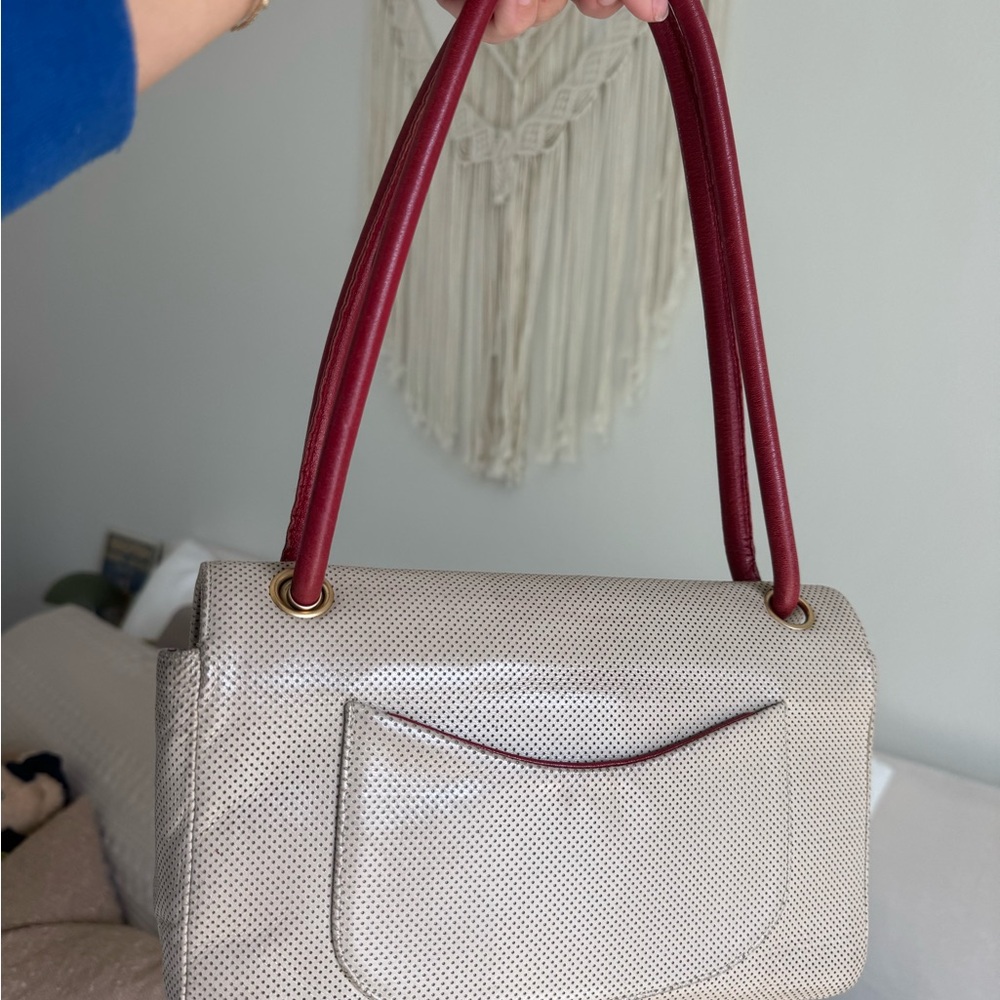 CHANEL Vintage Top Handle Shoulder Bag – Perforated Leather, Authentic - Picture 12 of 12